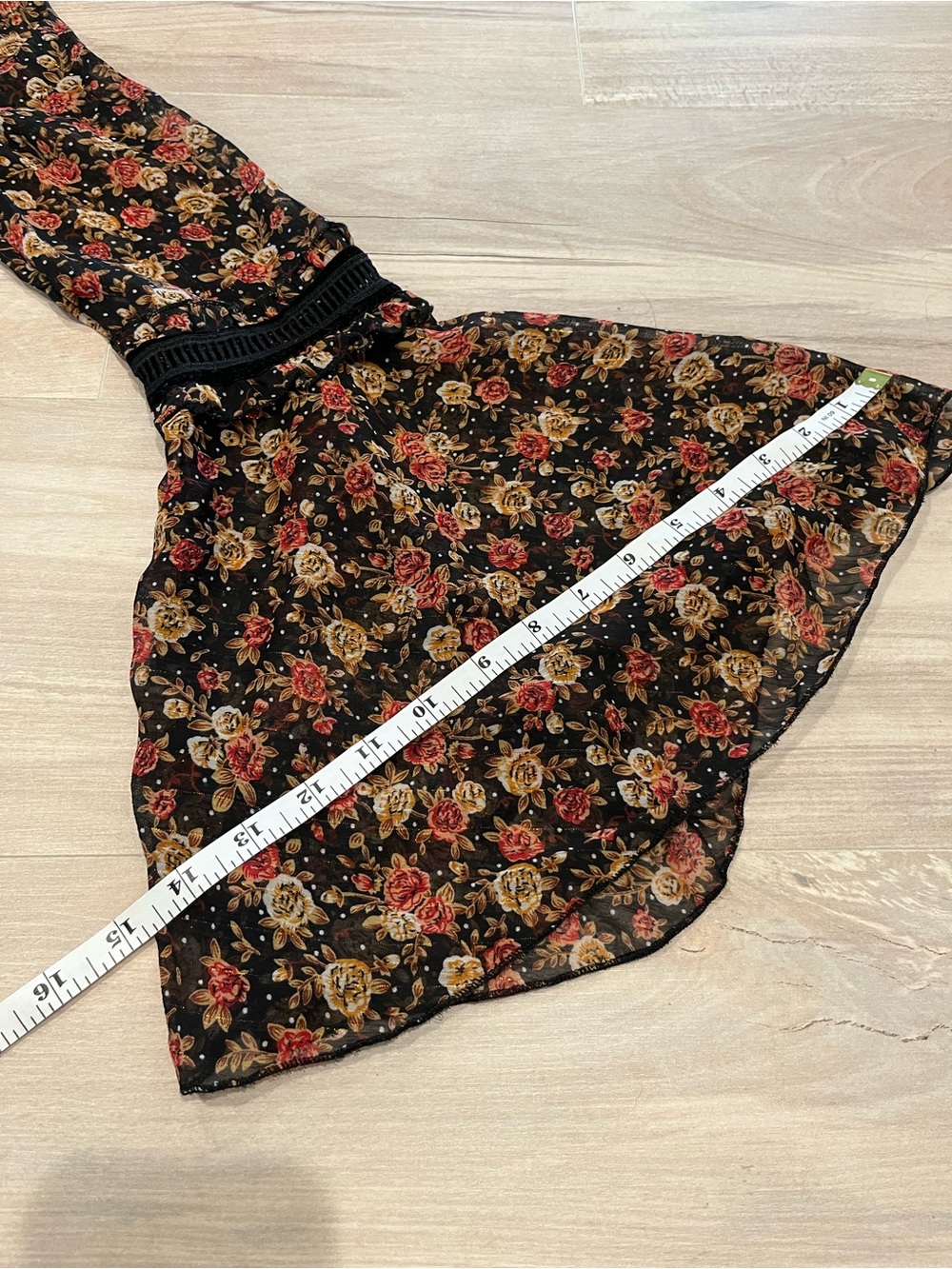 Nasty Gal “I’ll Be Bouquet” Black Sheer Floral Dress with Red & Cream Roses - Picture 16 of 16